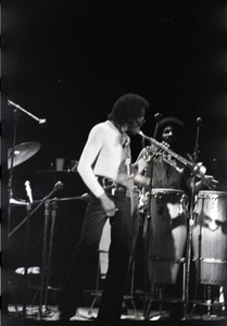 Thumbnail for Miles Davis in performance: Davis (trumpet) and James Mtume (congas)