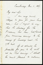 Letter to] My dear Sir [manuscript