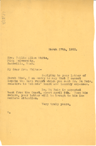 Letter from W. E. B. Du Bois to Nellie Allen White