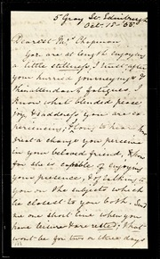 Letter to] Dearest Mrs. Chapman [manuscript