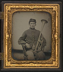 [Unidentified soldier in Union uniform with saxhorn]