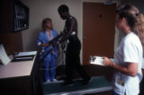 Patient undergoing cardiovascular stress test