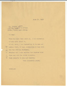 Letter from W. E. B. Du Bois to George Padmore