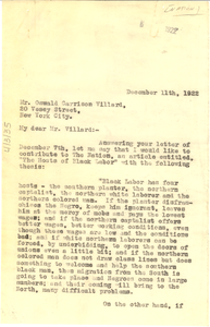 Thumbnail for Letter from W. E. B. Du Bois to Oswald Garrison Villard