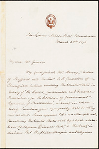 Thumbnail for Letter from S. Alfred Steinthal, Manchester, [England], to William Lloyd Garrison, March 30th. 1876