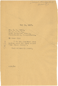 Letter from W. E. B. Du Bois to NAACP Philadelphia Branch