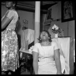 [Store Front Churches. A woman becomes deeply moved during a church service at Pastor Bishop H. Abdullah's church in Buffalo, New York]