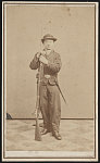 [Unidentified young soldier in Union uniform with bayoneted musket, possibly Private Harrison T. Lichtle or Lichtley of Co. D, 213th Pennsylvania Infantry Regiment]