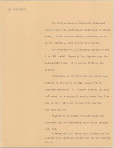 News Script: African American Methodist Episcopal conference