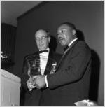 Martin Luther King, Jr. and Jacob Rothschild at the Nobel Peace Prize recognition dinner, National Conference of Christians and Jews, Dinkier Plaza Hotel, Atlanta, Georgia, January 27, 1965