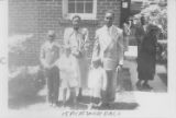 Family in churchyard