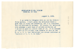 Letter from W. E. B. Du Bois to N.A.A.C.P.