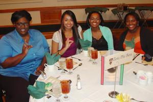 Zeta Phi Beta members at their table, BHM banquet 2006