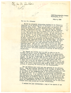 Letter from Anson Phelps Stokes to Guy B. Johnson