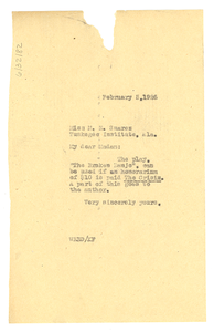 Letter from W. E. B. Du Bois to M. E. Suarez