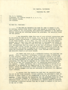 Letter from J. C. Banks to H. C. Hudson