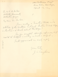 Thumbnail for Letter from Joseph L. Langhorne to W. E. B. Du Bois