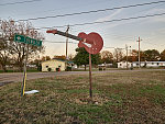 A guitar as a local marker in Tutweiler, Mississippi, on the "Blues Trail" in the state's vibrant Mississippi Delta region