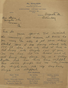 Thumbnail for Letter: Augusta, Georgia to Ben Stein, Macon, Georgia, probably between 1927 and 1929