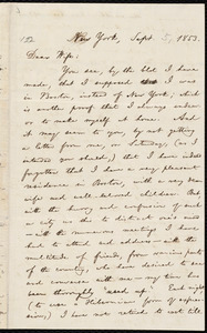 Letter from William Lloyd Garrison, New York, to Helen Eliza Garrison, Sept. 5, 1853