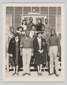 Photograph of soldiers with their wives or sweethearts at Fort Huachuca