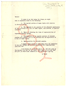 Memorandum from Ralph Bunche to Walter White