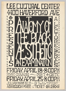 Thumbnail for Broadside for the lecture "Anatomy of the Black Aesthetic; An Examination"