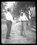 [Uncle Rich Brown and John A. Lomax, Sr., (left) at the home of Mrs. Julia Killingsworth near Sumterville, Alabama]