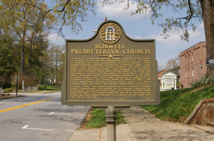 Roswell Presbyterian Church historical marker