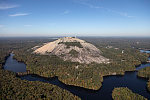 Aerial photograph, taken in October 2017, of Stone Mountain, in the town of the same name east of downtown Atlanta, Georgia