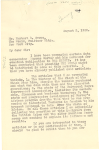 Letter from W. E. B. Du Bois to the New York World