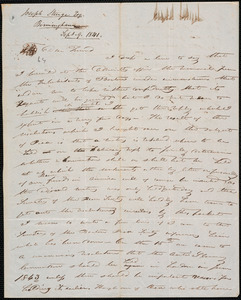 Letter from Joseph Sturge, Birmingham, to Amos Augustus Phelps, 9/18 1841