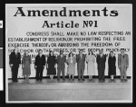 Ten members of the Los Angeles 21 and their attorney line-up in support of the First Amendment, Nov. 9, 1948, Embassy Auditorium, Los Angeles