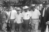 Lawrence T. Guyot, James Meredith, Ralph Abernathy, and other marchers in Jackson, Mississippi, near the end of the March Against Fear.