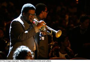 Musician playing a trumpet