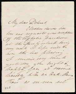 Thumbnail for Letter from Deborah Weston to Emma Forbes Weston and Lucia Weston, [183?]