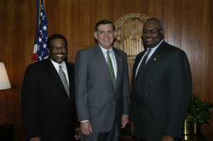 Secretary Mel Martinez with Ron Rogers, Pelham Williams