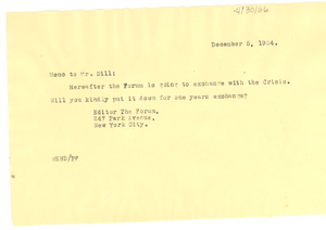 Memorandum from W. E. B. Du Bois to A. G. Dill