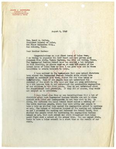 Letter from John J. Herrera to Raoul A. Cortez - 1948-08-06