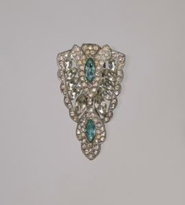 Triangular rhinestone jewelry clip from Mae's Millinery Shop