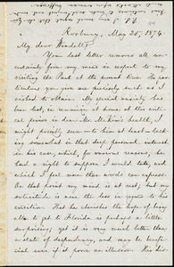 Letter from William Lloyd Garrison, Roxbury, [Mass.], to Wendell Phillips Garrison, May 25, 1874