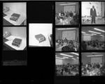 Set of negatives by Clinton Wright including Boy Scouts at Highland School, Tony Wright, Carl Wright, Jo Mackey PTA, and a fishing trip, 1967