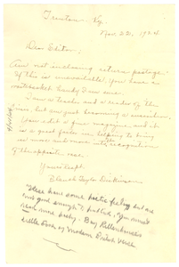 Thumbnail for Letter from Blanche Taylor Dickinson to Editor of the Crisis