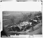 [North Anna River, Va. Federal troops occupying line of breastworks on the north bank]