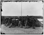 [District of Columbia. Sergeants of 3d Massachusetts Heavy Artillery, with gun and caisson at Fort Totten]