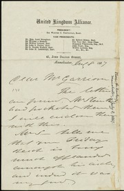 Letter to] Dear Mr. Garrison [manuscript