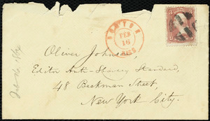 Thumbnail for Letter from William Lloyd Garrison, Boston, [Mass.], to Oliver Johnson, Feb. 16, 1864