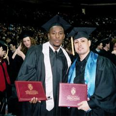 Two students at 2005 graduation