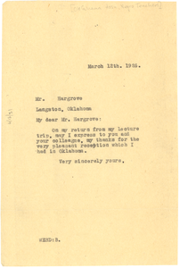 Letter from W. E. B. Du Bois to Oklahoma Association of Negro Teachers