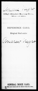 Andres, Negro - State: Maryland - Regiment: 2 (Schuchts') Maryland Militia